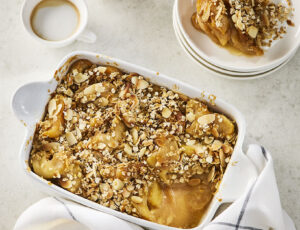 Gratin de pommes et amandes aux pépites d’érable