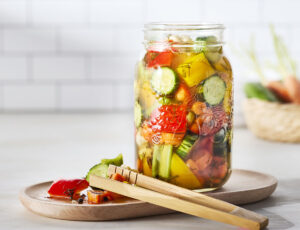 Légumes colorés marinés au sirop d’érable
