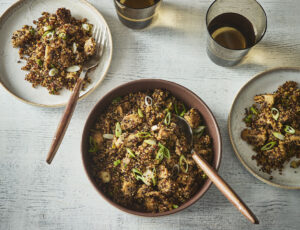 Quinoa aux marrons, aux champignons et à l’érable